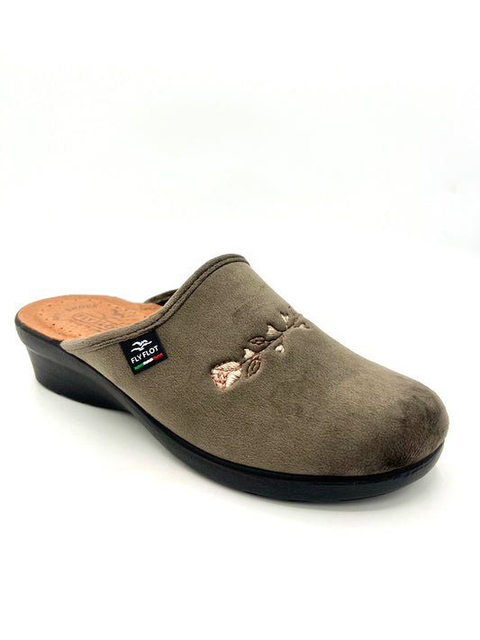 Fly Flot Ciabatta Donna Pantofole In Velluto L7N50PE Rovere