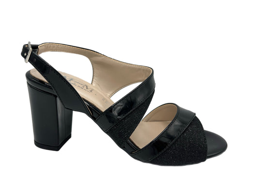 MMconfort Chaussures Femme Sandale à Talon de Cérémonie 6012 Noir